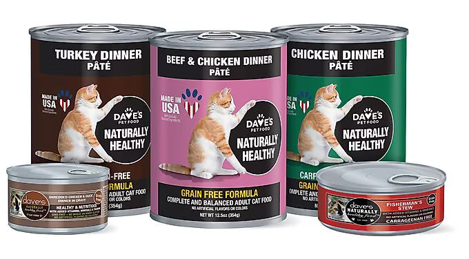 Dave's Pet Food Naturally Healthy Chicken Dinner Formula Pate Grain-Free Canned Wet Cat Food, 5.5-oz can, case of 24