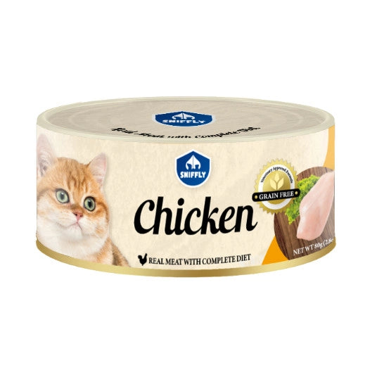 Sniffly Grain Free Cat Canned Food 80G - Real Meat Tuna & Chicken Based (17 Flavours) / Makanan